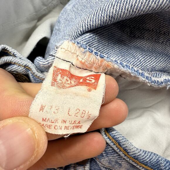 Vintage Levis Jeans Fits 30x27 Blue Denim Orange Tab 80s USA made Faded Light - Picture 13 of 15